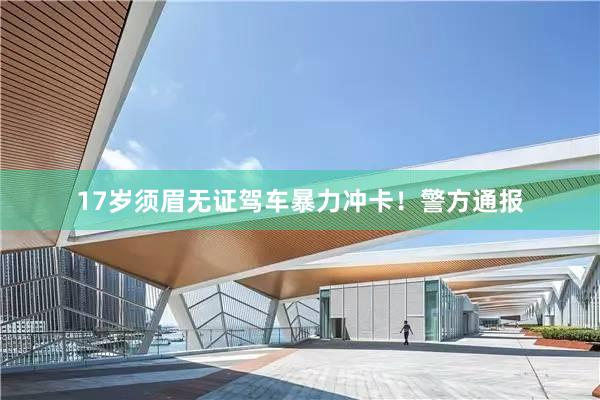17岁须眉无证驾车暴力冲卡！警方通报