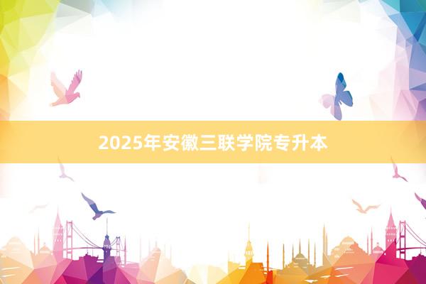 2025年安徽三联学院专升本
