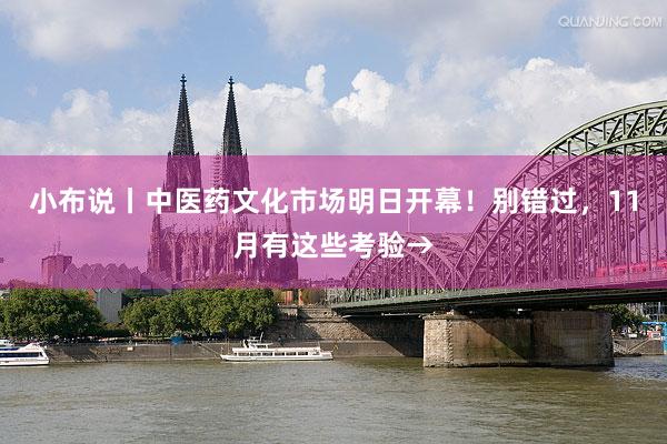 小布说丨中医药文化市场明日开幕！别错过，11月有这些考验→