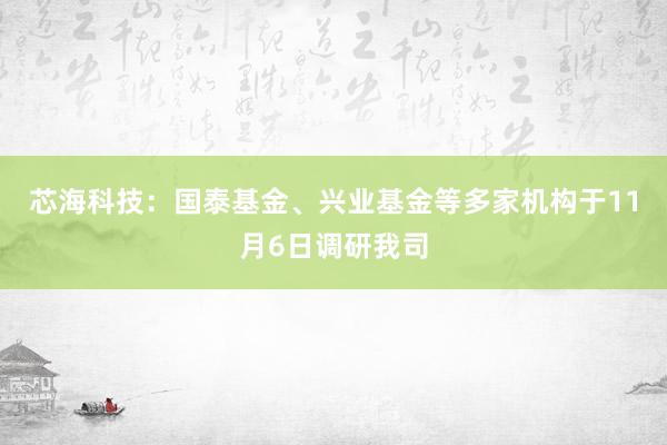 芯海科技：国泰基金、兴业基金等多家机构于11月6日调研我司