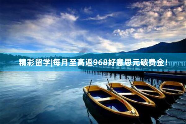 精彩留学|每月至高返968好意思元破费金！