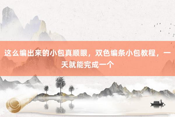 这么编出来的小包真顺眼，双色编条小包教程，一天就能完成一个